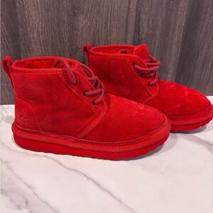 UGG Vibrant Red Fleece Boots